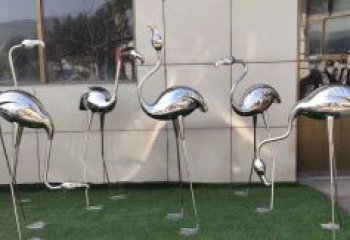 火烈鳥不銹鋼雕塑，藝術精致，精美絕倫