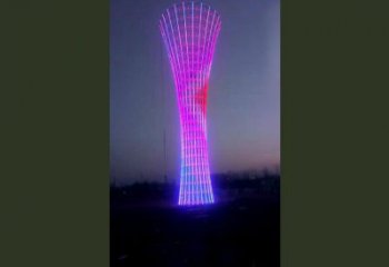 廣場不銹鋼燈光雕塑-廊坊香河縣發光細蠻腰景觀